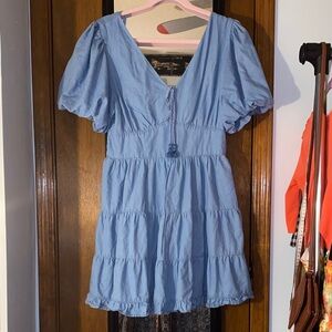 Jessica Simpson Blue Puff Sleeve Dress